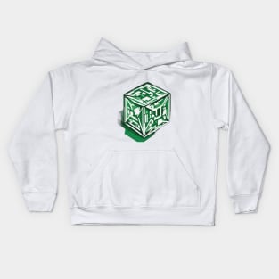 Rubic Cube Emerald Green Shadow Silhouette Anime Style Collection No. 382 Kids Hoodie